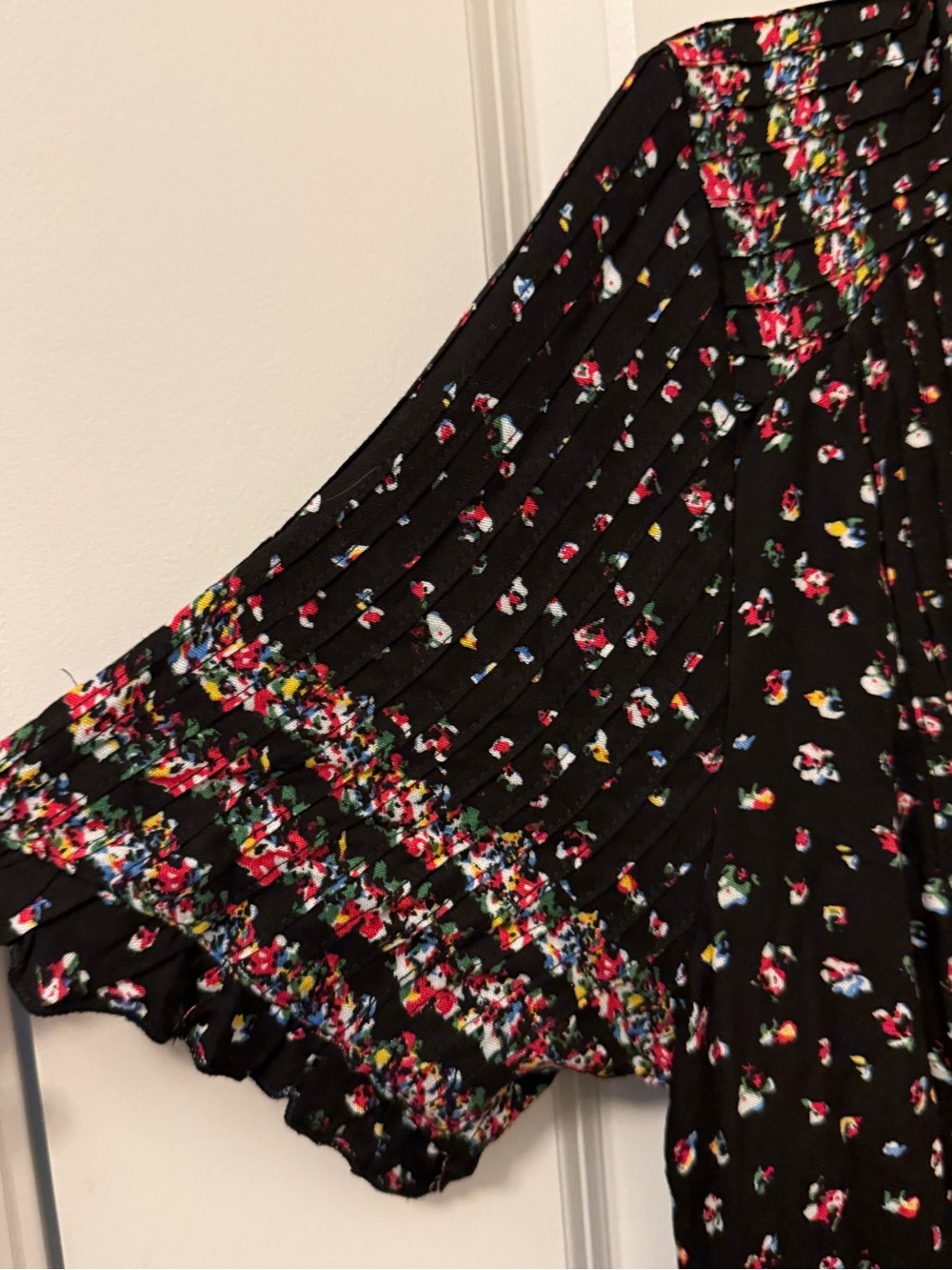 Free People Black Midi Dress with Pink Floral Print - Picture 7 of 7